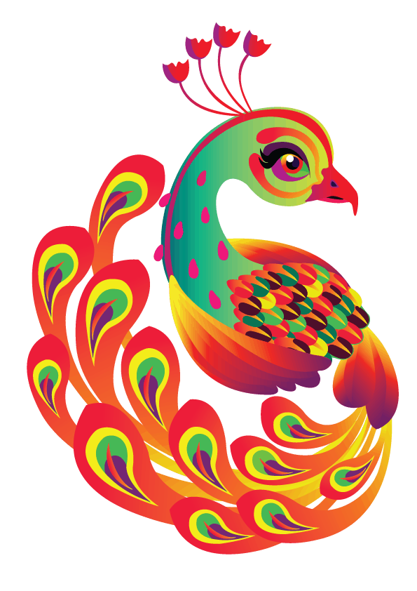 Colorful Peacock T-shirt Design